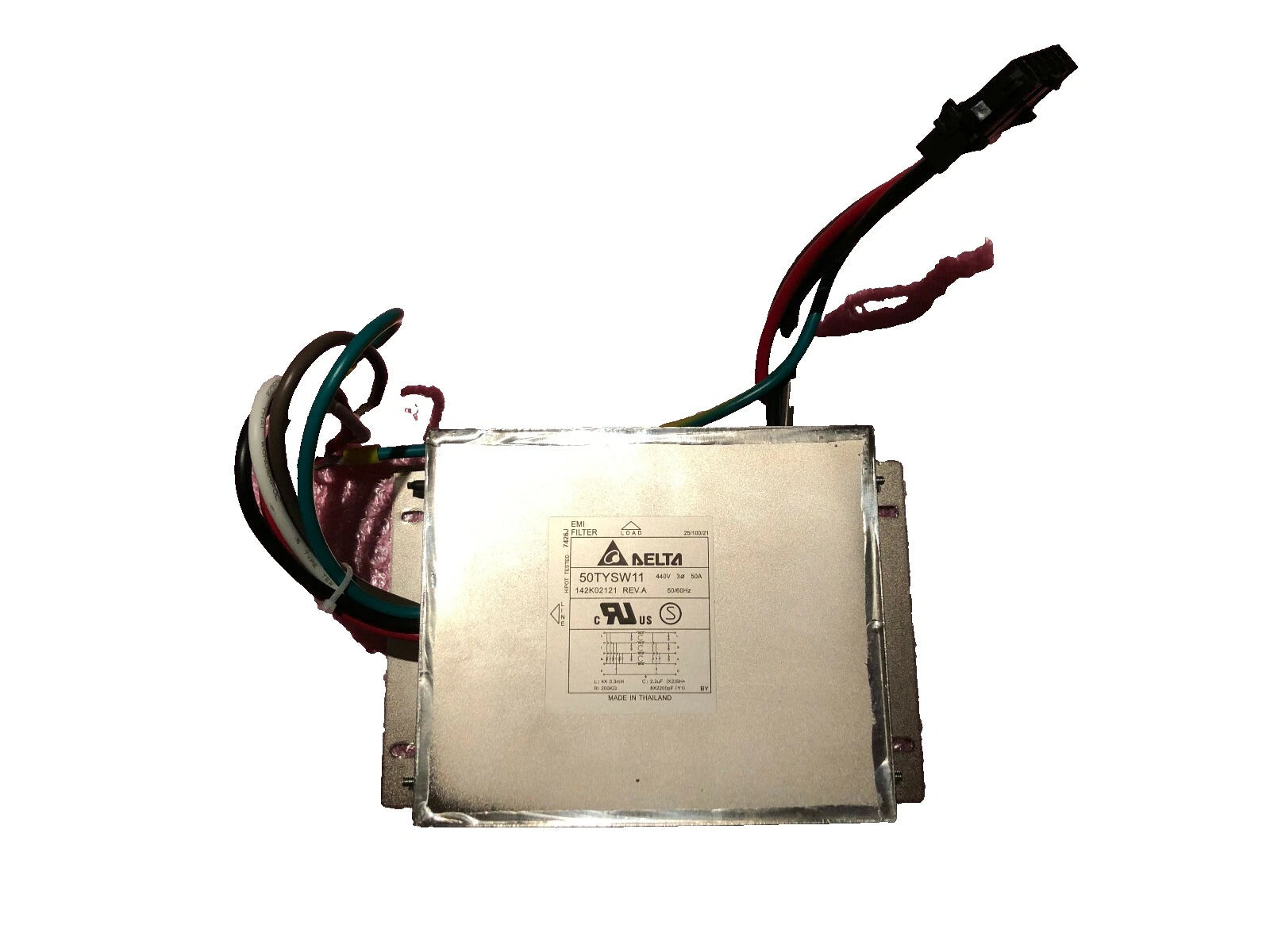 Delta 50TYSW11 440V 3-Phase 50A EMI Line Filter (Used Condition)