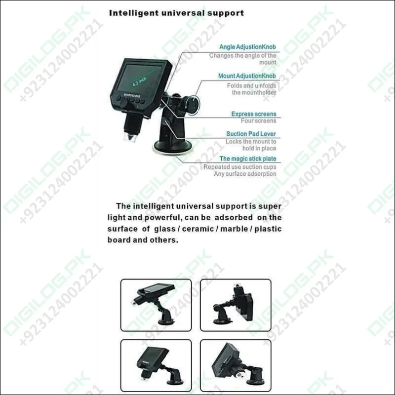 Digital Microscope 4.3in Hd Led 3.6mp 1 - 600x Continuous