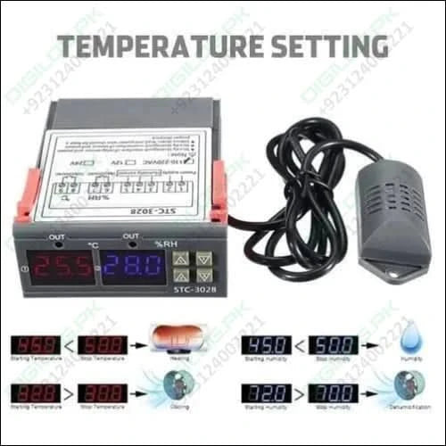 220v Stc - 3028 Temperature Humidity Control Thermometer