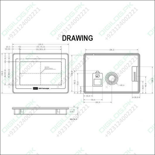 Dwin 7 Inch Industrial Hmi Lcd Touch Screen 800x480 Display