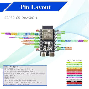 ESP32-C5 Development Board 30-Pin 4MB Flash - top view of the board