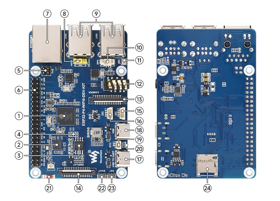 The ESP32-P4 development board ESP32-P4 and ESP32-C6 Wi-Fi 6 and Bluetooth 5/BLE 5 supporting Xiaozhi AI DeepSeek — Buy online in Pakistan | digilog.pk