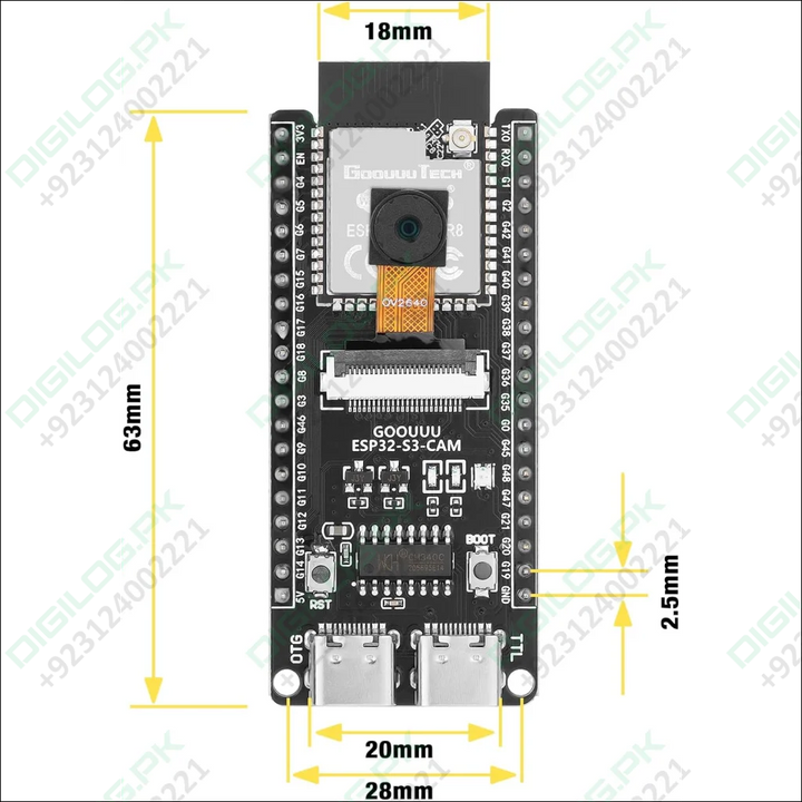 ESP32 S3 CAM Development Board with OV2640 Camera - ESP32-S3-WROOM N16R8 Module WiFi Bluetooth Microcontroller MCU