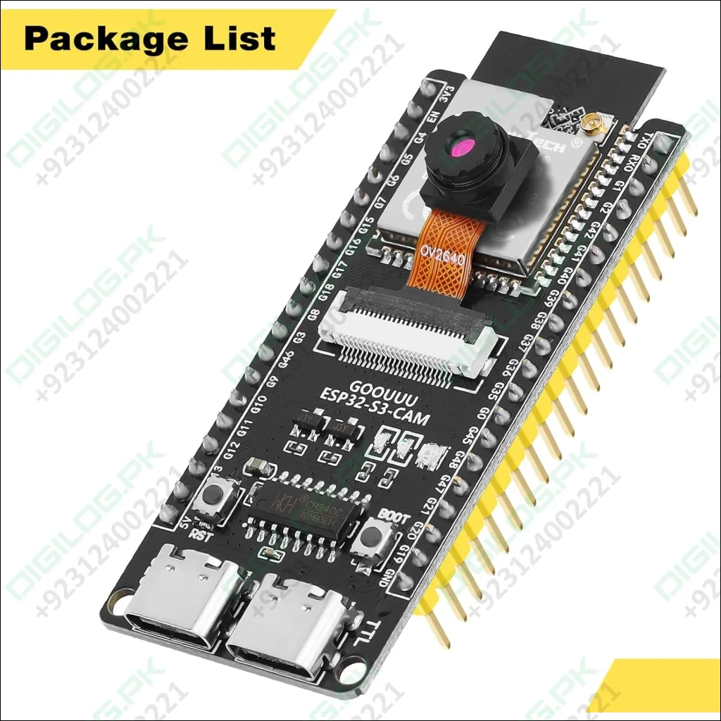 ESP32 S3 CAM Development Board with OV2640 Camera - ESP32-S3-WROOM N16R8 Module WiFi Bluetooth Microcontroller MCU