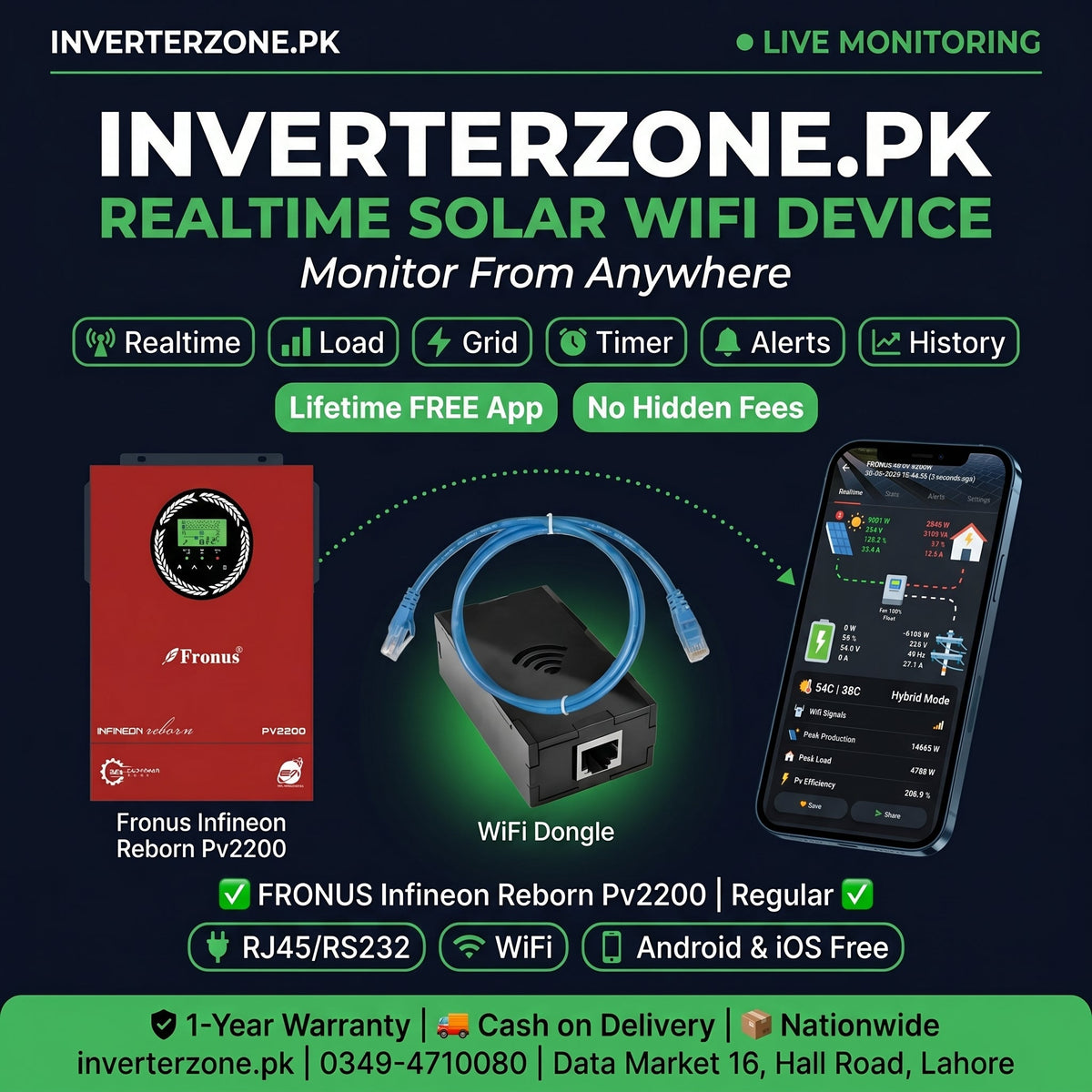 Fronus Infineon Reborn Pv2200 Solar WiFi Dongle - Real-Time Solar Monitoring