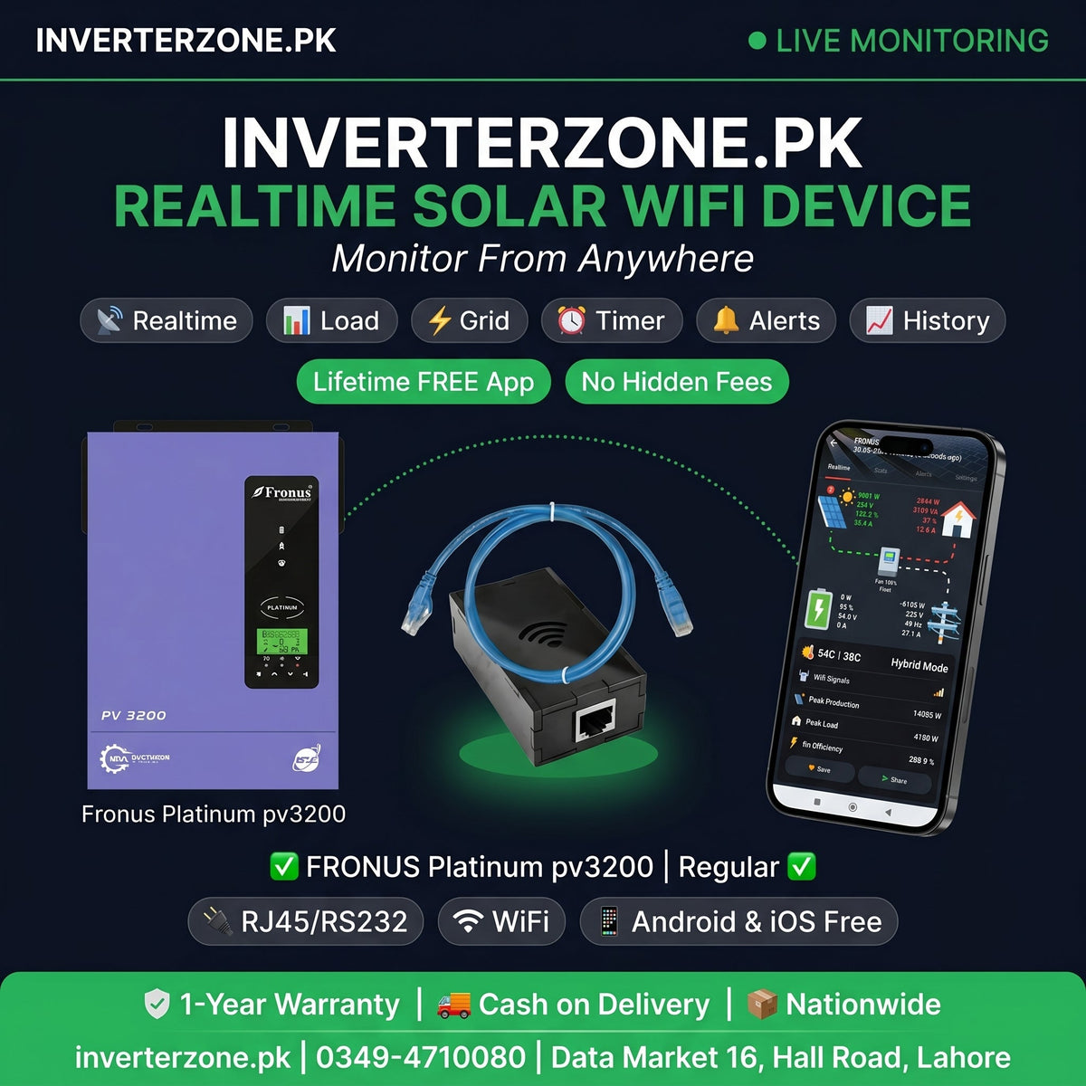 Fronus Platinum pv3200 Solar WiFi Dongle - Real-Time Solar Monitoring