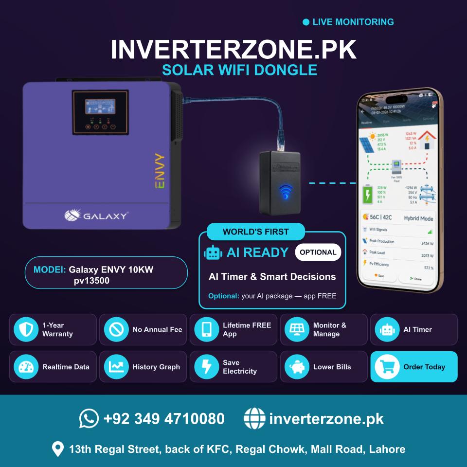 Galaxy ENVY 10KW pv13500 Solar WiFi Dongle - Real-Time Solar Monitoring