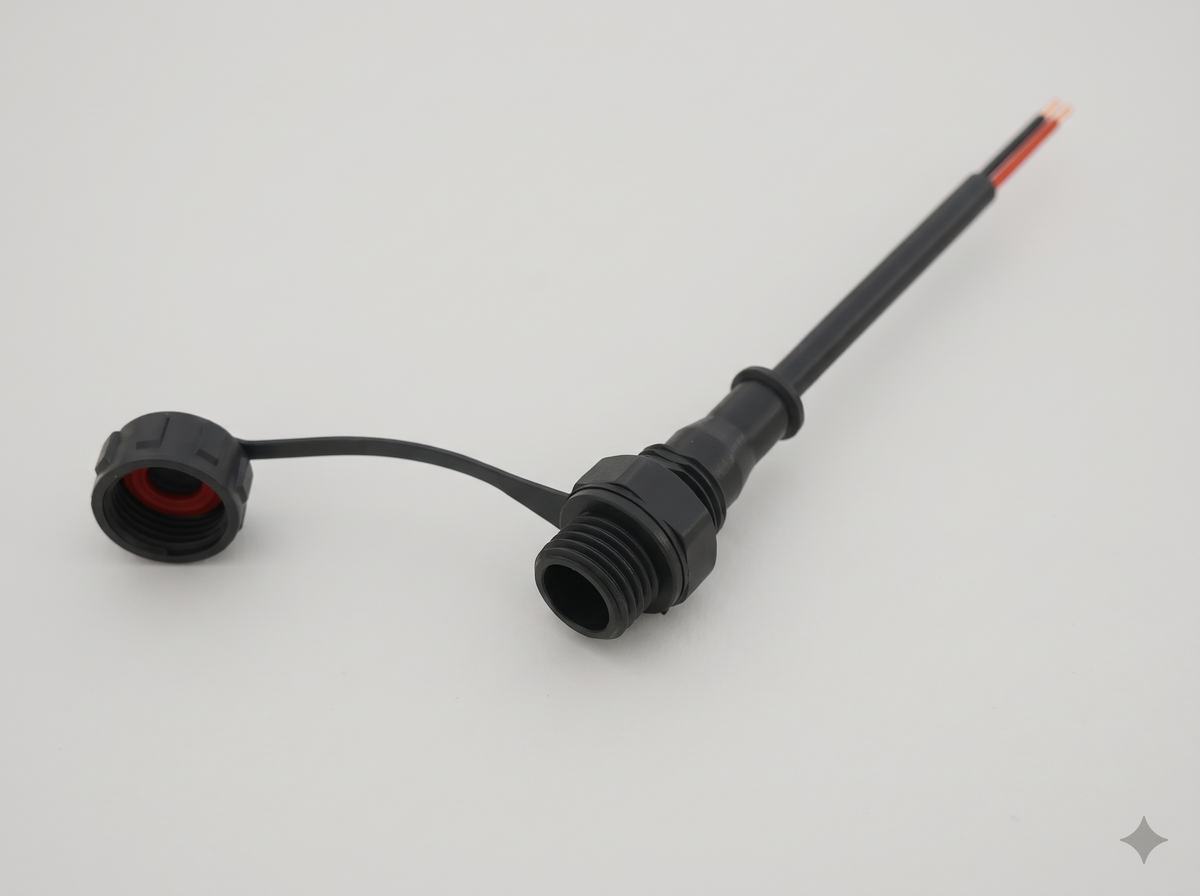 Female AH-M12-0402FMD01111 2-pin M12 Panel-type Female Waterproof DC Connector DC Jack