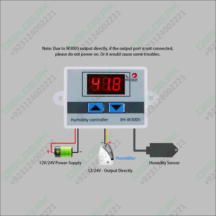 Digital Humidity Controller Xh - w3005 Adjustable 220v 10a