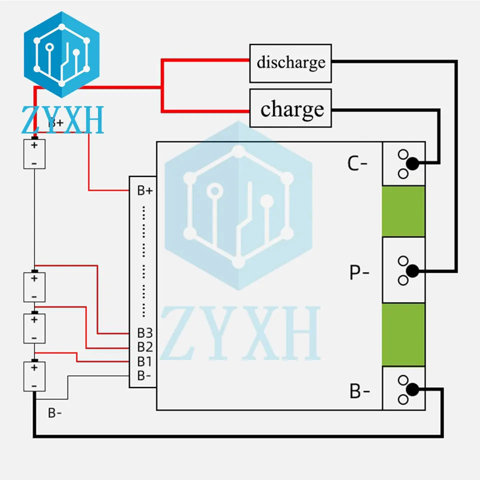 16S 60V 35A Li-Ion Lithium 18650 BMS Protection Board