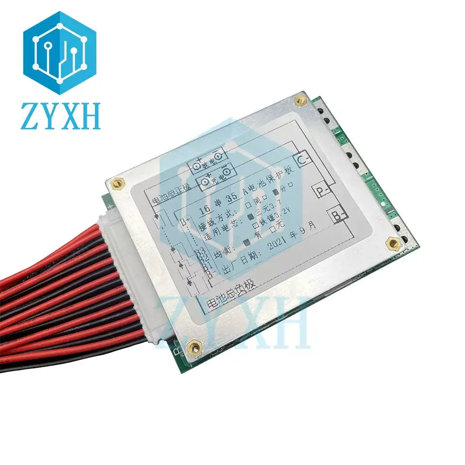 16S 60V 35A Li-Ion Lithium 18650 BMS Protection Board