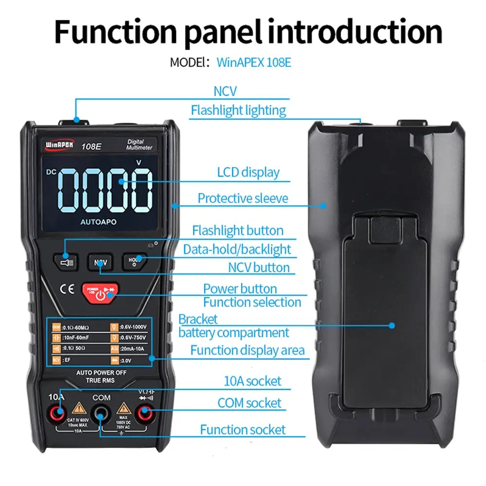 Winapex 108e 6000 Counts True Rms Digital Multimeter