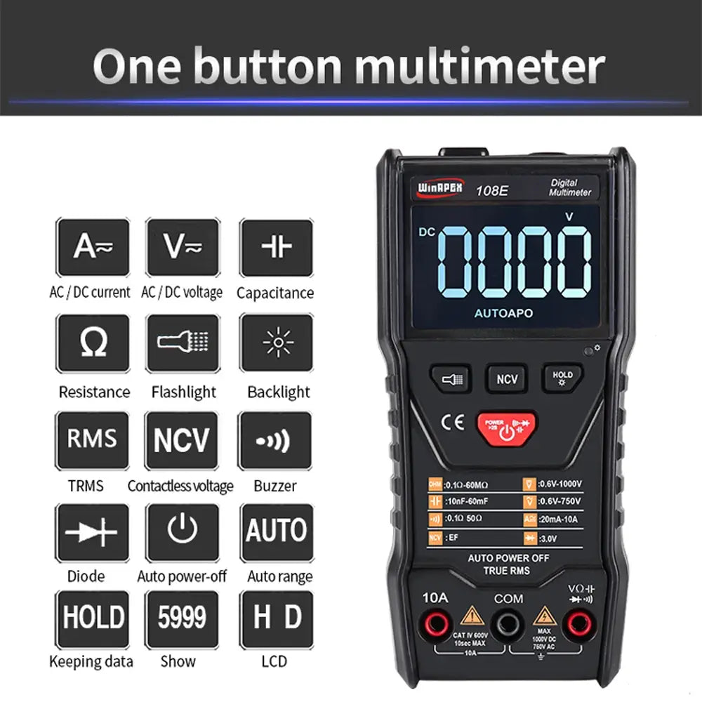 Winapex 108e 6000 Counts True Rms Digital Multimeter