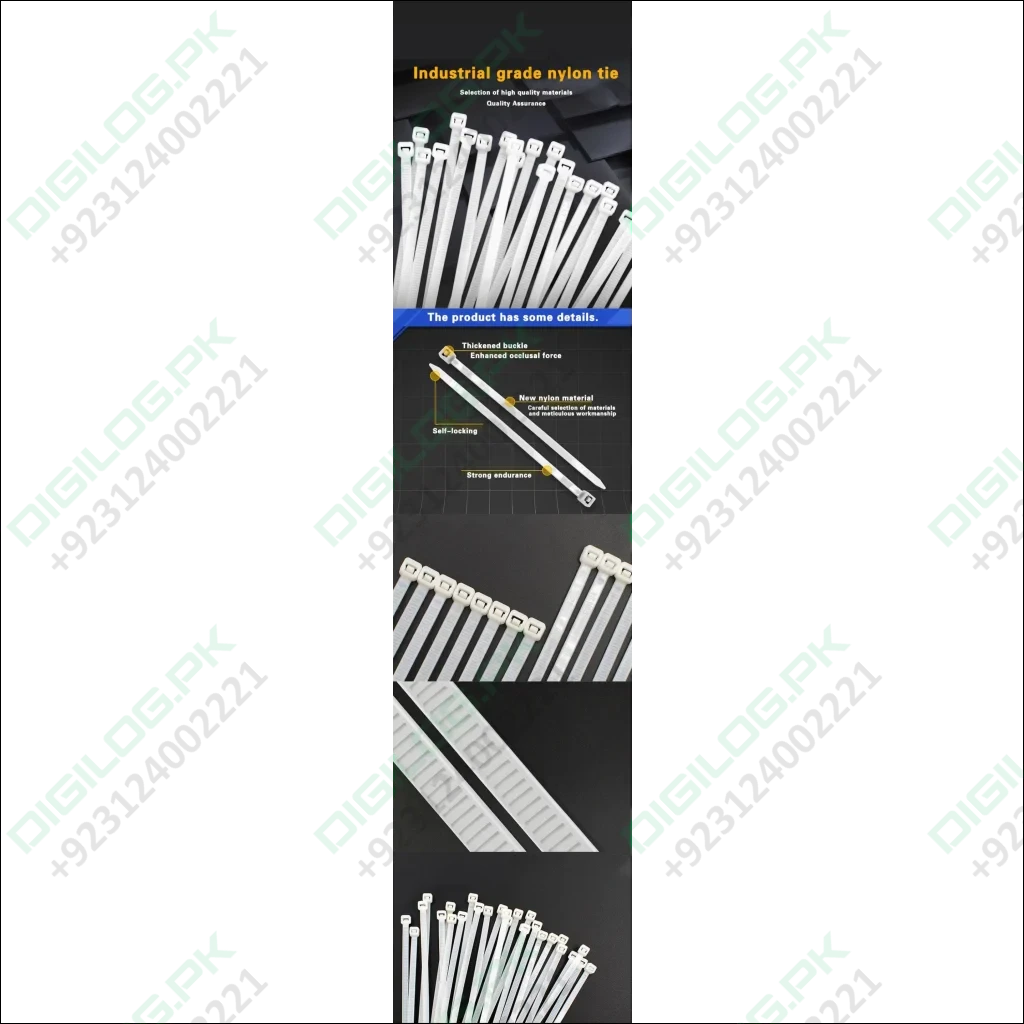 100 Pcs Nylon 200mm Cable Tie