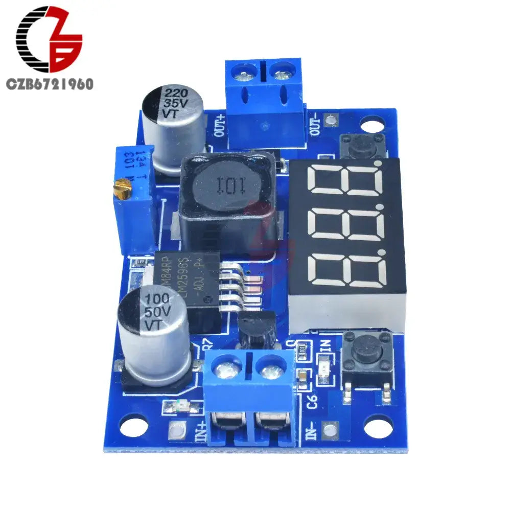 Lm2596 2a Buck Step-down Power Converter Module Dc 4.0~40 To 1.3-37v Led  Voltmeter