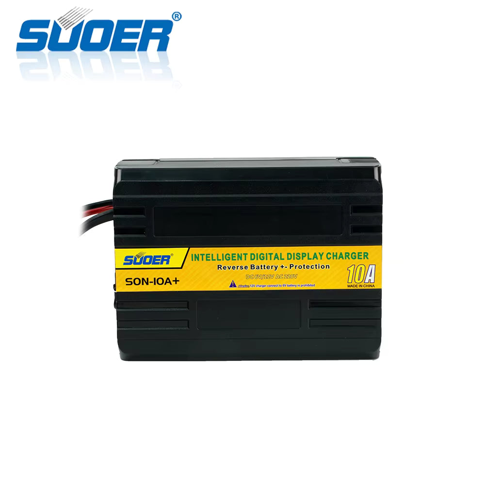 Suoer 10A 6V 12V Automatic Adaptive Digital Display Fast Battery Charger