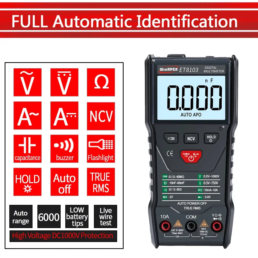 Winapex Et8103 Lcd Auto Measure Digital Multimeter 6000