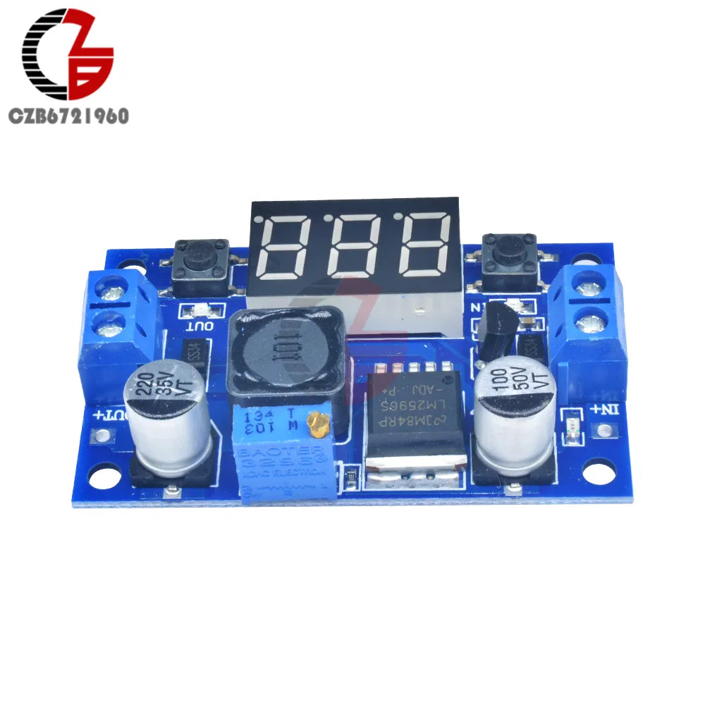 Lm2596 2a Buck Step-down Power Converter Module Dc 4.0~40 To 1.3-37v Led  Voltmeter