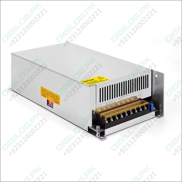 Silver enclosed Switching Power Supply 68V 14.7A with terminal block for adjustable voltage