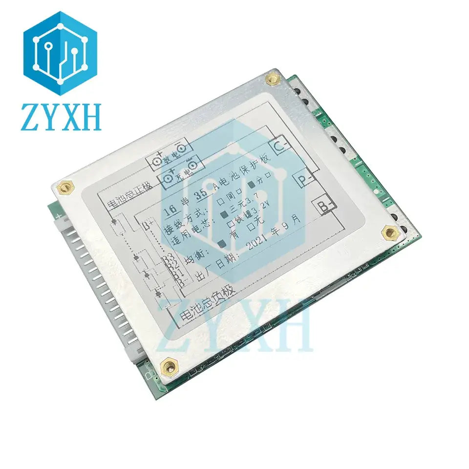 16S 60V 35A Li-Ion Lithium 18650 BMS Protection Board