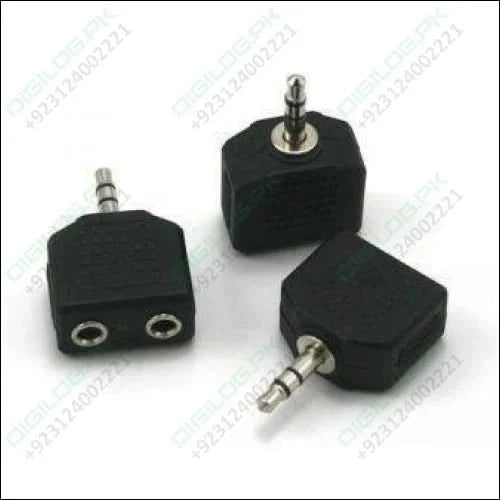 Headphone Jack Splitter 3.5mm Plug To 2x Sockets Stereo