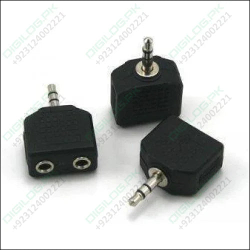 Headphone Jack Splitter 3.5mm Plug To 2x Sockets Stereo