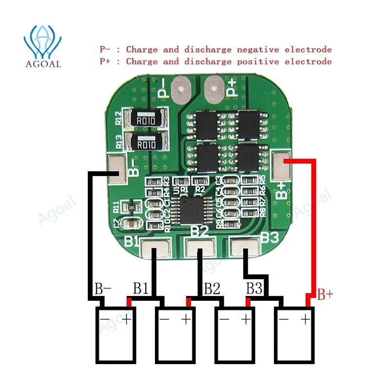 Battery Protection Board 4s 20a 14.8v Bms For 18650 Lithium