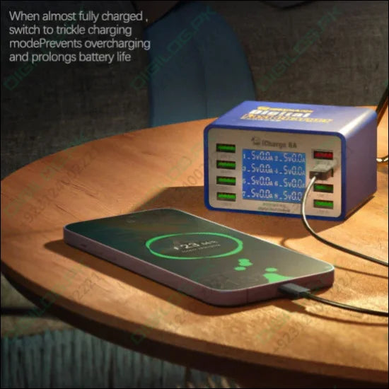 Mechanic Icharge 8p / 8s Qc 3.0 Multi-port Smart Fast Charger With Digital Display