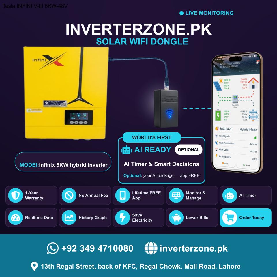 Infinix 6KW hybrid inverter Inverterzone Regular Solar WiFi Dongle - Real-Time Solar Monitoring