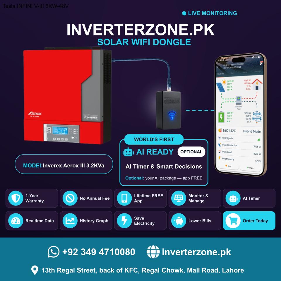 Inverex Aerox III 3.2KVa Solar WiFi Dongle - Real-Time Solar Monitoring