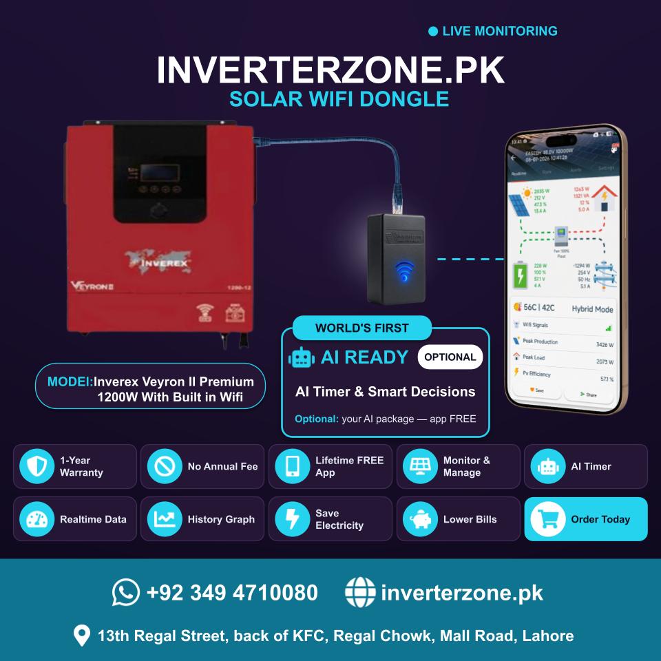 Inverterzone Inverex Veyron II Premium 1200W With Built in Wifi Special Model Solar WiFi Dongle
