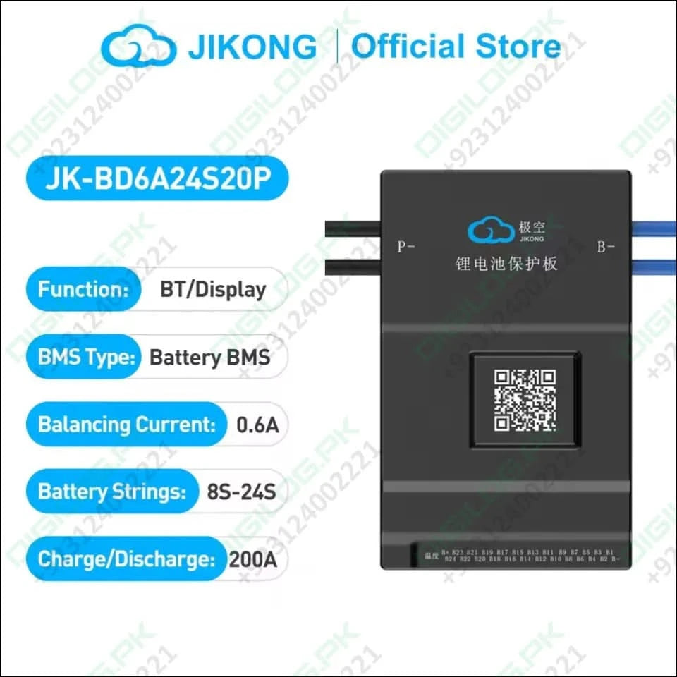 JIKONG BMS JK-BD6A20S20P JK-BD6A24S20P 8S24S 200A Continuous current 0.6A Li-Ion LiFePo4 LTO Batteries BMS Smart Active