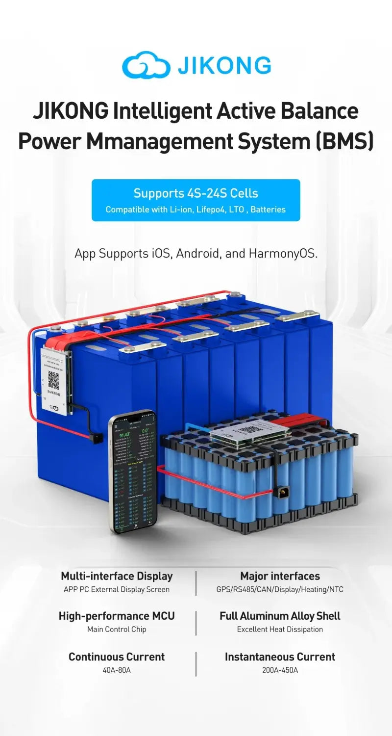JK 24S 60A Smart BMS with 400mA