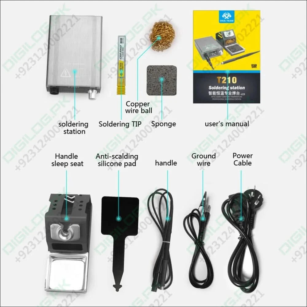 T210 Thermostatic Soldering Station – 75W Adjustable Temperature 120–450°C LED Display Auto Sleep PID Control