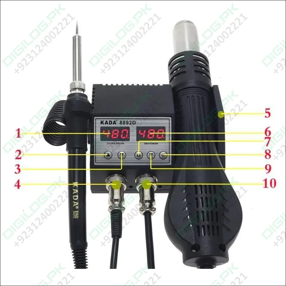 Kada Digital Smd Rework Station 8892d 2 In 1 Hot Air Gun