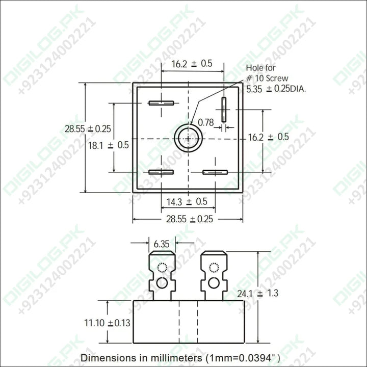 Kbpc3510 Bridge Rectifier Diode - Single Phase Metal Case