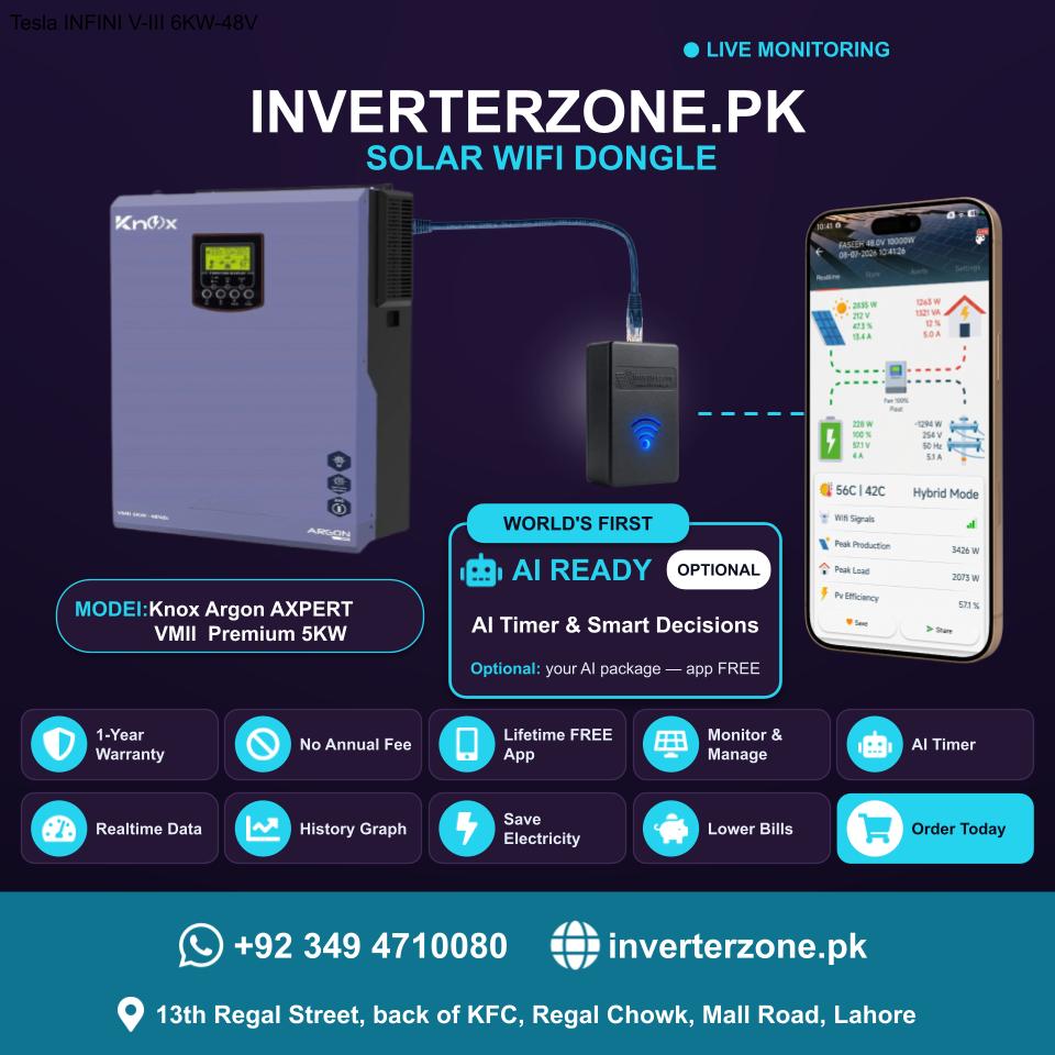 Knox Argon AXPERT VMII Premium 5KW Solar WiFi Dongle - Real-Time Solar Monitoring