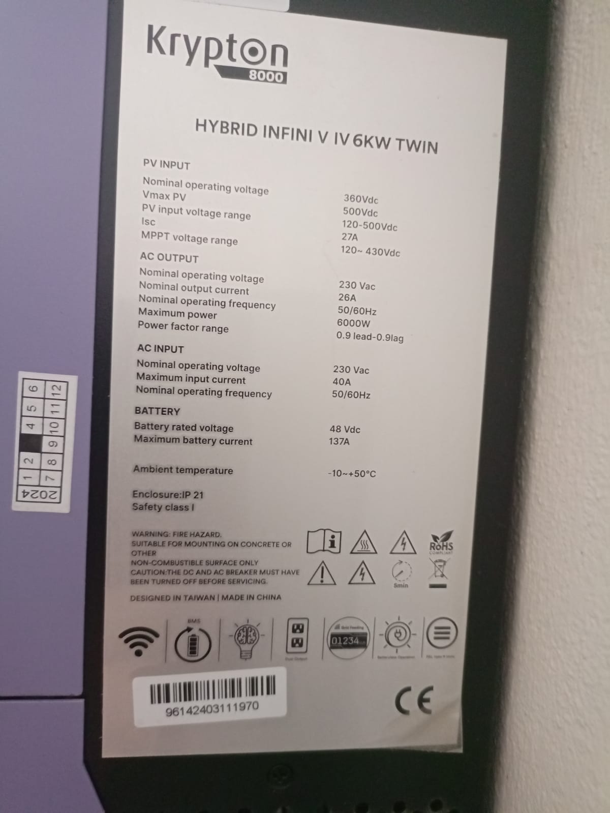 Knox Krypton 8000 Hybrid infini V IV 6KW Twin solar Wifi Dongle