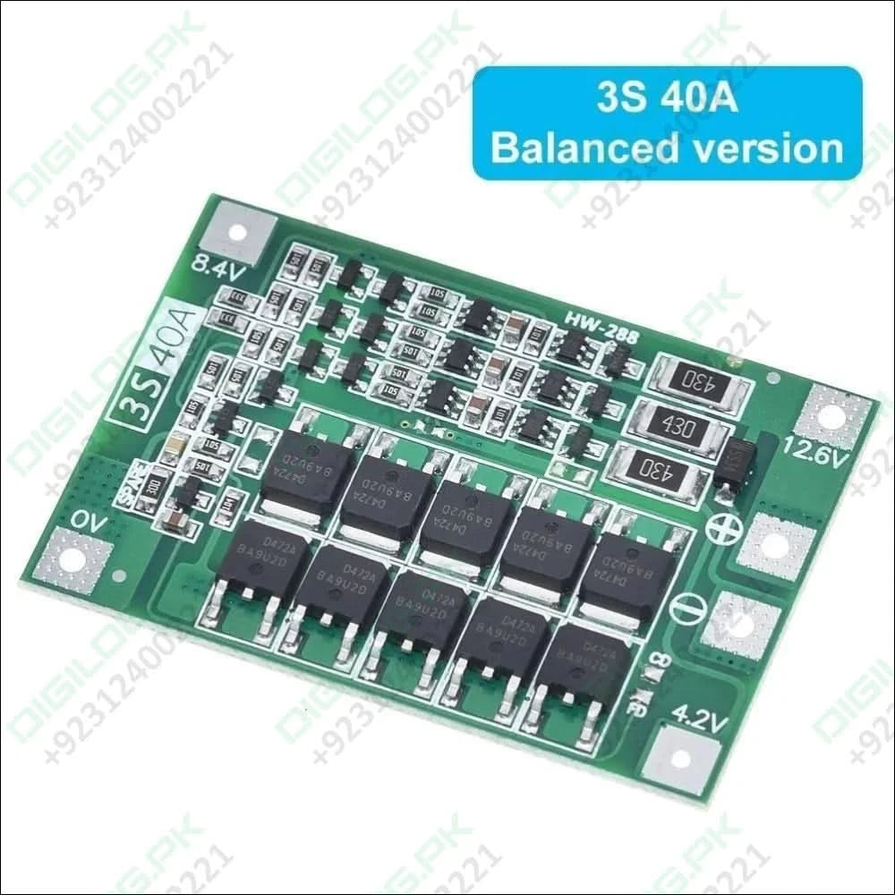 3s 40a Bms 11.1v 12.6v 18650 Lithium Battery Protection