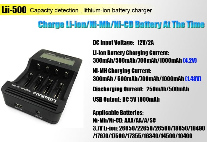 Liitokala Lii-500 Lcd Display 18650/26650 Speedy