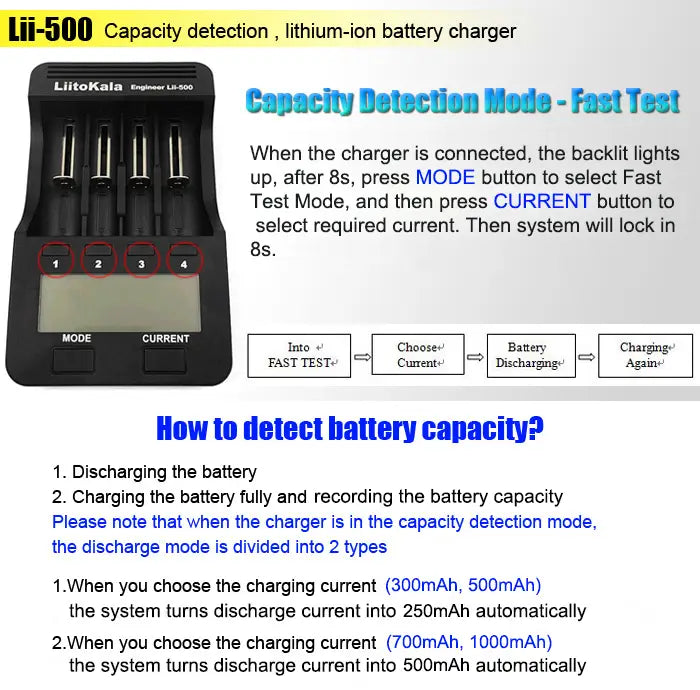 Liitokala Lii-500 Lcd Display 18650/26650 Speedy