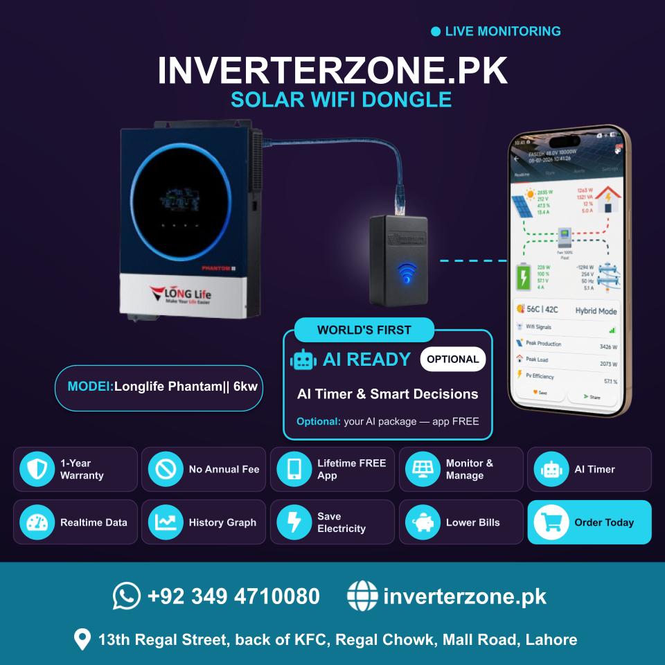 Long life Phantam II 6kw Solar WiFi Dongle - Real-Time Solar Monitoring