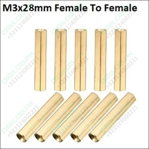 M3x28mm Female To Thread Brass Hex Standoff Pcb Pillar
