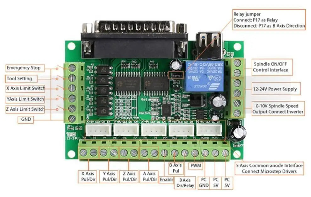 Mach3 Breakout Board 5 Axes Cnc