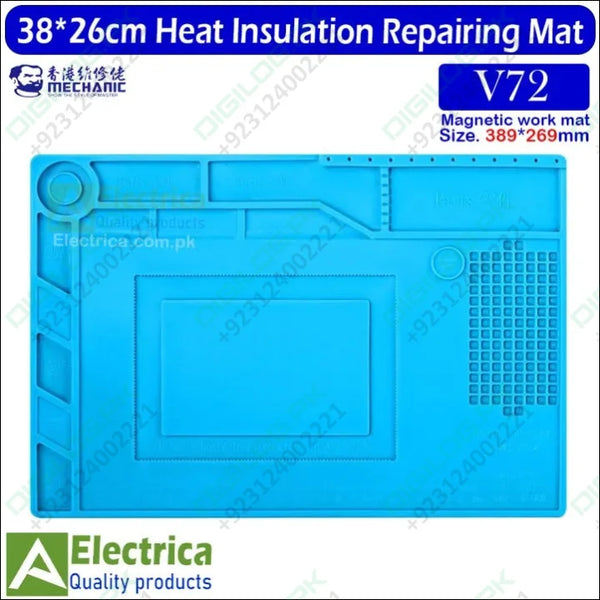 MECHANIC MC V72 Non-Slip Silicone Soldering Mat 15.3*10.5 inch ESD 500℃ Heat-Resistant S-150 Silicone Repairing Pad