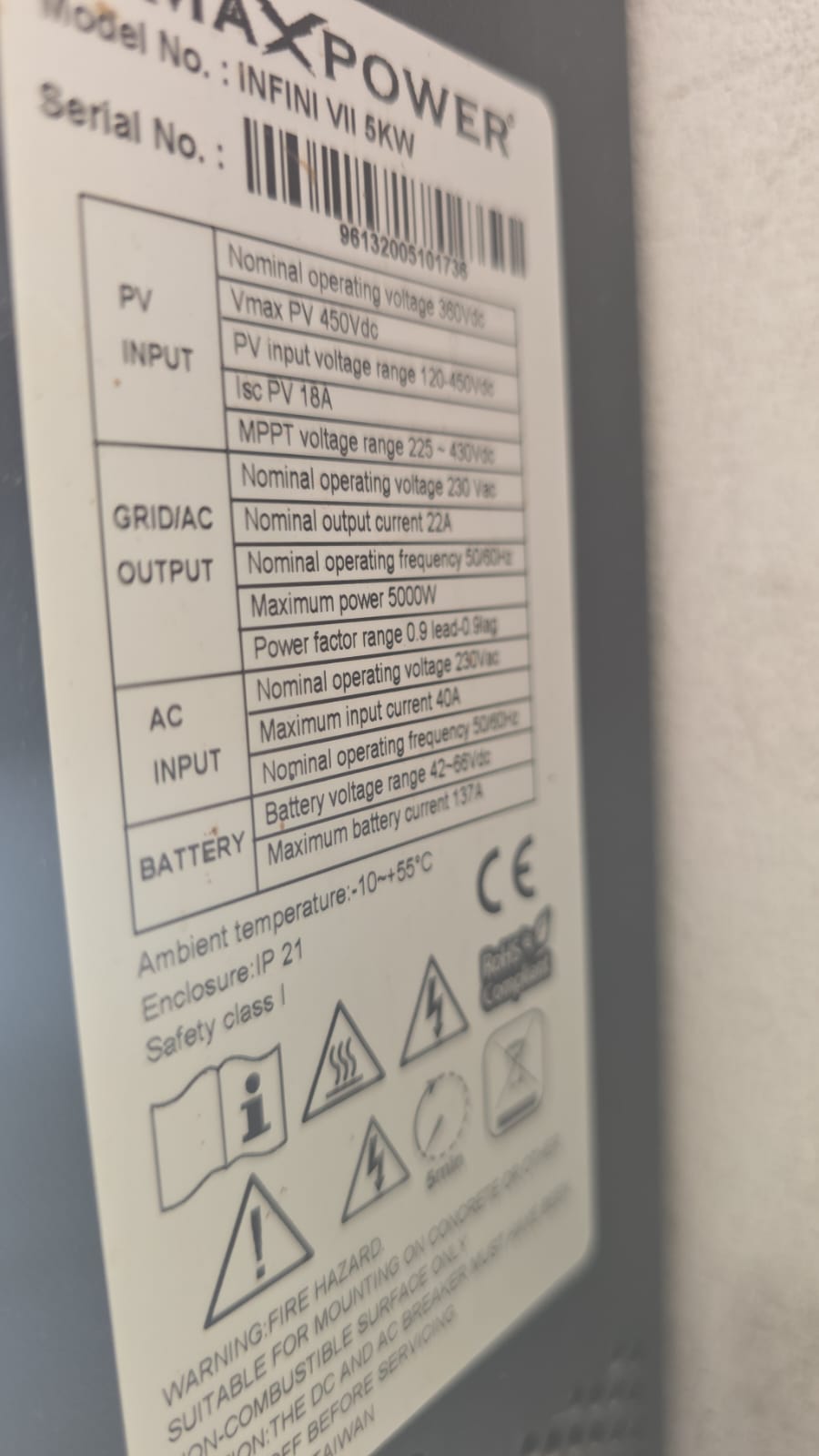 Maxpower Infini VII 5KW Solar WiFi Dongle - Real-Time Solar Monitoring