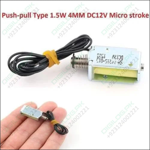 Micro Electromagnet Dc12v 1.5w 4mm Stroke Through Push Pull