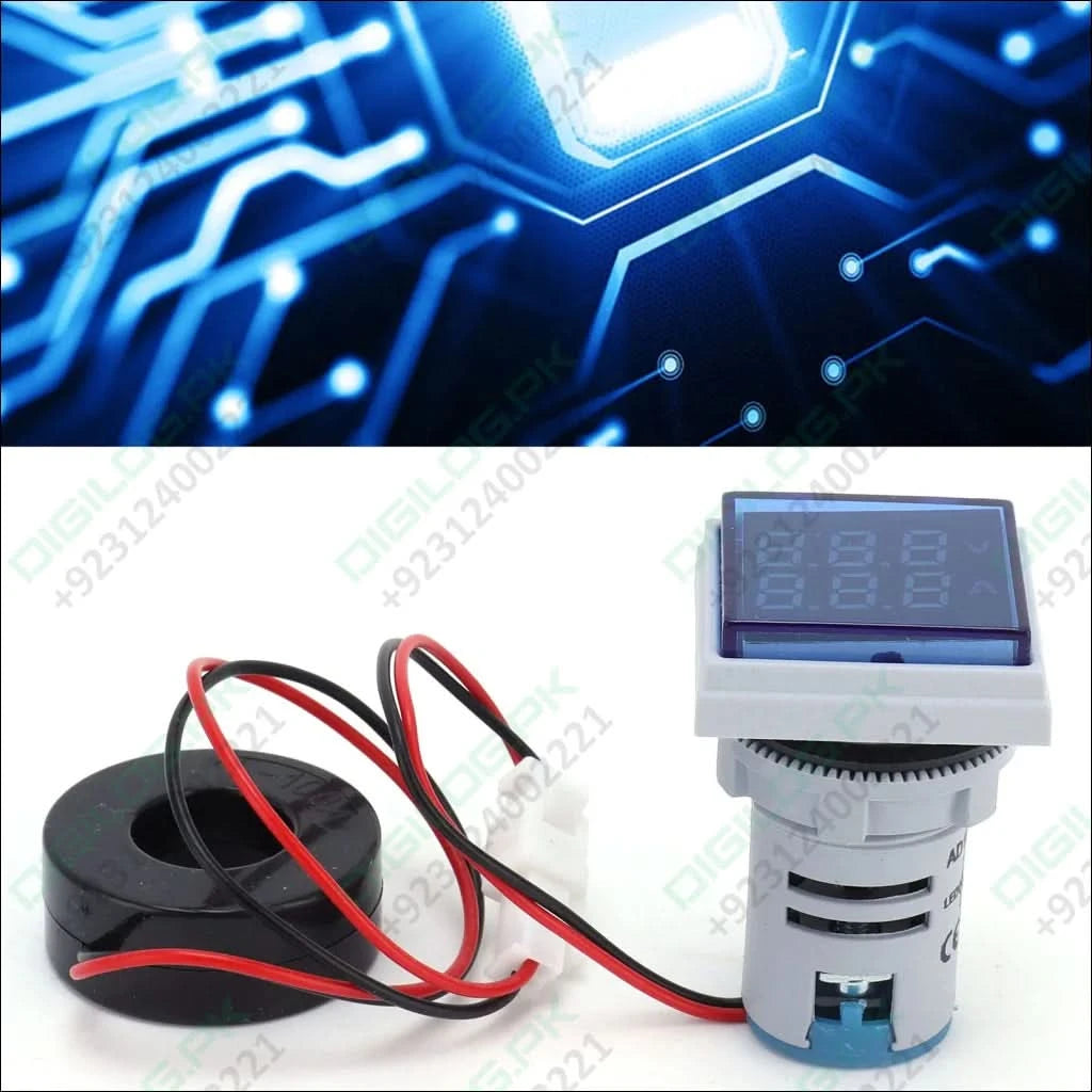 Multi colour square panel indicator voltage meter current meter with indicator signal lamp AD16-22FVA