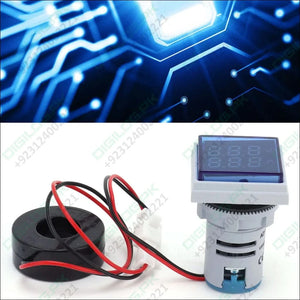 Multi colour square panel indicator voltage meter current meter with indicator signal lamp AD16-22FVA