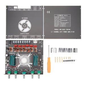 XY S350H 220Wx2 350W 2.1 Channel Bluetooth Power Amplifier Board 18V‑38V Bluetooth Speaker Audio Amplifier Module Channel Subwoofer Amplifier Board